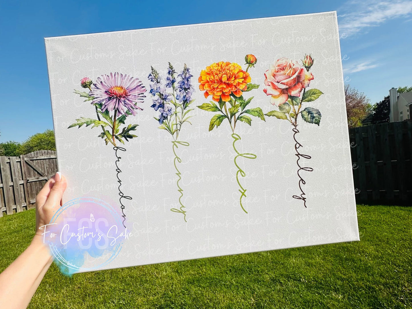 Birth Month Flower Canvas