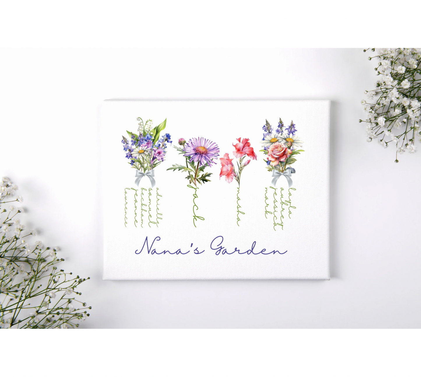 Birth Month Flower Canvas