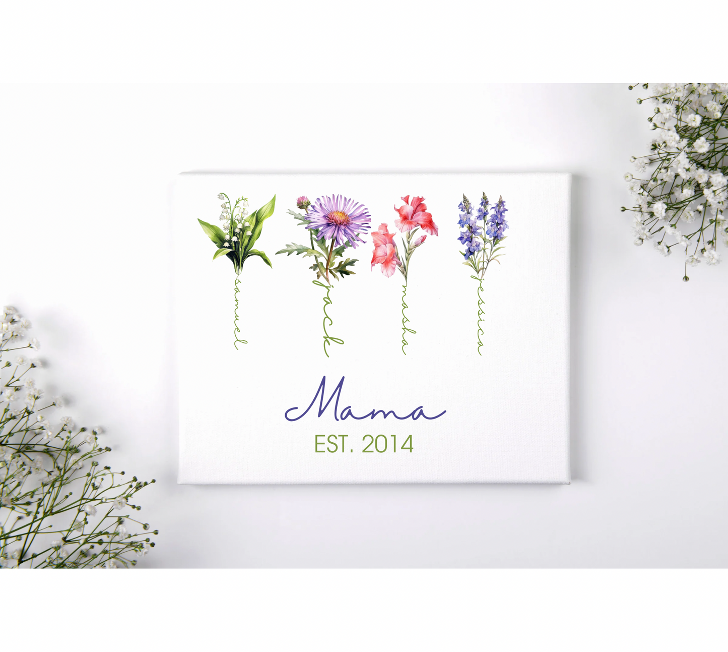 Birth Month Flower Canvas