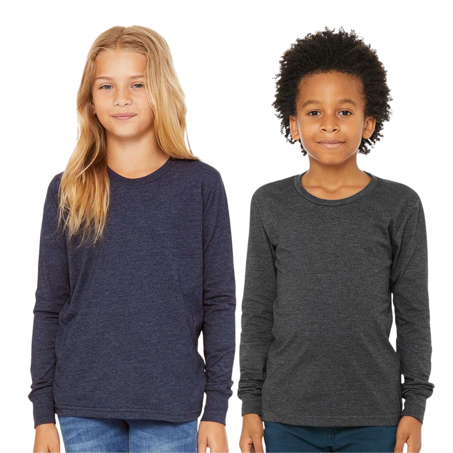 Youth Basic Heathered Long Sleeve Tee