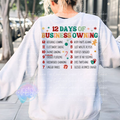 12 Days of Teaching OR Business Owning OR Social Work