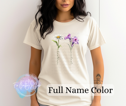 Birth Month Flower FULL NAME(S) (Color)