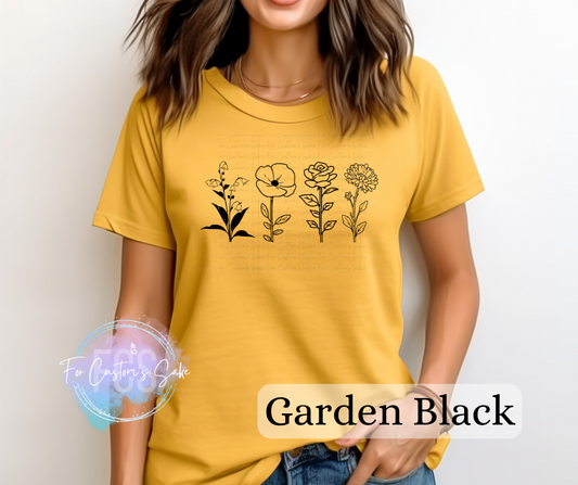 Birth Month Flower Garden (Black)