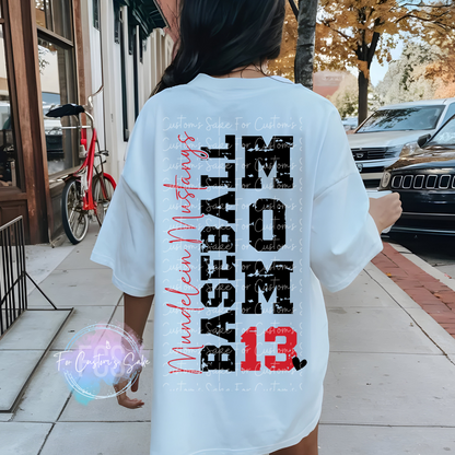 Custom Baseball Mom- Please include colors & number in custom details box