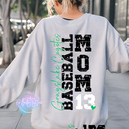 Custom Baseball Mom- Please include colors & number in custom details box