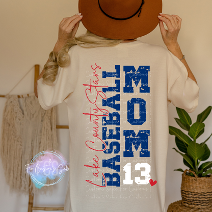 Custom Baseball Mom- Please include colors & number in custom details box