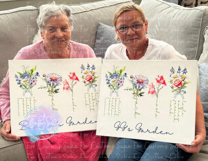 Birth Month Flower Canvas