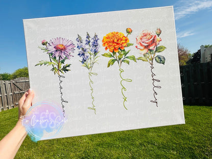Birth Month Flower Canvas