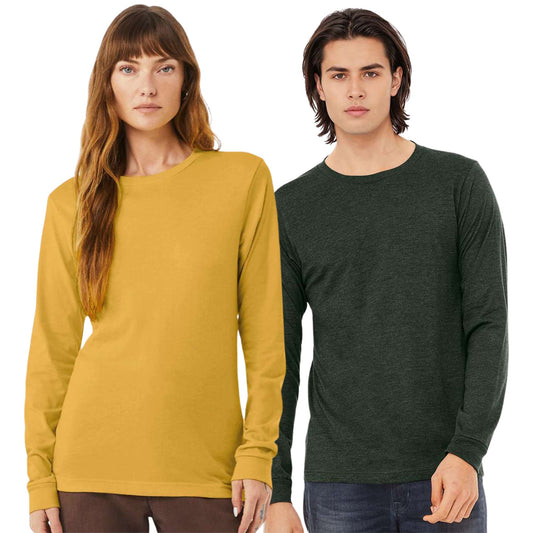 Adult Basic Heathered Long Sleeve Tee zepto